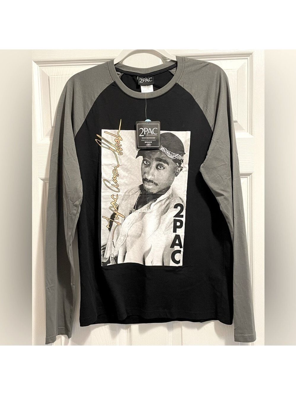 NWT 2 PAC Tupac long sleeve Cotton Shirt Top NEW Suze Medium